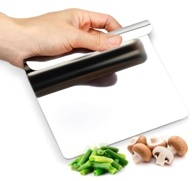 HUVZOR 1 pezzo Utensile da cucina multiuso in acciaio inossidabile 18/10 12x14 cm, paletta per verdure, spatola da cucina, raccogli verdure tritate