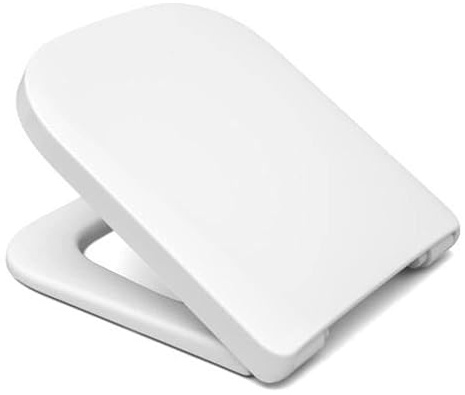 VIGOUR derby WC Sitz mit Absenkautomatik, Duroplast Toilettensitz D-Form, WC Deckel Softclose, abnehmbar, 200 mm Lochabstand inkl. Edelstahlscharniere, weiss Art.- Nr. DESIAS