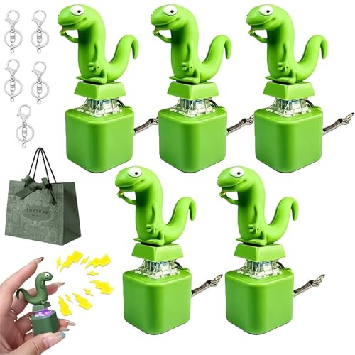 Lizard Keychain Sound, 2026 New Lizard Button Keychain, Rechargeable Lizards Anxiety Relief Keychain Button Toy, Fun Rechargeable Keychains with Colorful Lights, for Office Travel Use (5pcs)