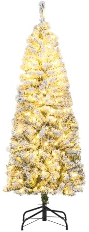 LIFEZEAL 150/180 cm Árbol de Navidad Artificial Luminoso, Árbol de Navidad con 180/260 Leds Blanco Cálido y 329/533 Ramas, 8 Modos de Iluminación, Estructura de PVC y Soporte Metálico