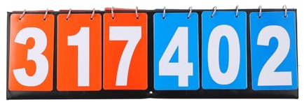 Housoutil Tableau de Score Portable Multifonction 6 Chiffres Rouge et Bleu en Plastique Résistant pour Compétition de Tennis et Basketball