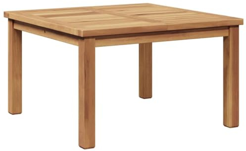 HETFTJN Couchtisch 60 x 60 cm aus Massivholz Teak, moderner Terrassentisch wetterfest mit minimalistischem Design, robuster Kleiner Gartentisch für Balkon, Garten und Wohnbereich