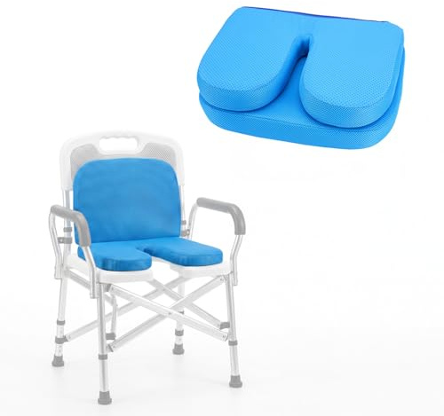 SEHUASEU Sitzkissen Für Duschstuhl U-Form Duschsitzkissen mit Rückenlehne Senioren Shower Seat Cushion Duschstuhlsitzmatte Badewannenkissen für Behinderte Schwangerin saunakissen