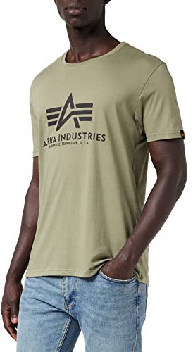 Alpha Industries Herren Basic T-Shirt, Olive, X-Large