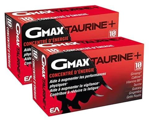 Booster Taurine EAFIT GMAX - Guarana & Ginseng - Energie - 2 x 30 Ampoules | Booster Taurine, Ginseng Et Guarana - Performances Physiques, Energie Et Concentration, Reduit La Fatigue