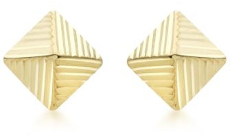 CARISSIMA Damen-Ohrstecker 9 Karat 375 Gelbgold Ribbed Pyramid Stud 1.55.6189