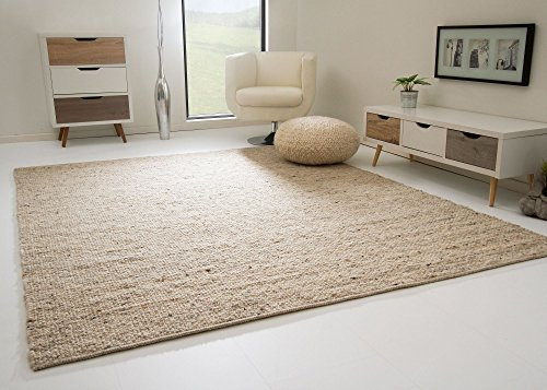 Steffensmeier Birgsau Handwebteppich - aus nachhaltiger, Deutscher Produktion - Natur dunkel, Größe: 250x350 cm