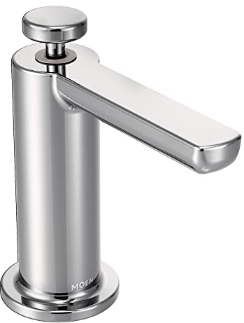 Moen S3947C Premium-Seifenspender Küchenseifenspender mit oberhalb der Spüle, nachfüllbare Flasche, Chrom, 1.125