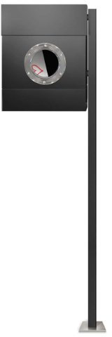Radius Standbriefkasten Letterman 2 anthrazit RAL 7016 Zeitungsrolle mit Pfosten - 564 G