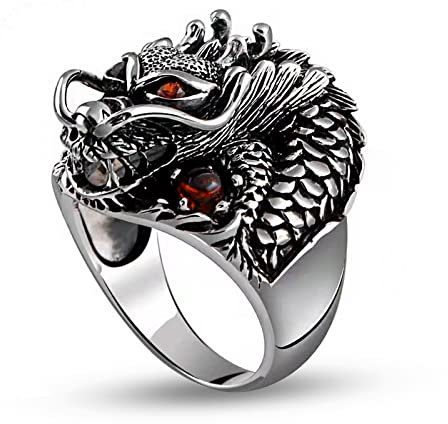 JadeAngel Herren-Thailand Sterling Silber Dragon Ring Vintage Schmuck