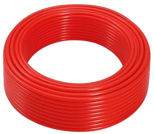 Fittingstore - Polyethylen-Schlauch PL 50 Meter – Druckluftschlauch Pneumatikschlauch Polyurethane Druckluft Wasser Schlauch flexibel 4/2mm, 6/4mm, 8/6mm, 10/8mm, 12/10mm 14/10mm (8 x 6 mm, Rot)