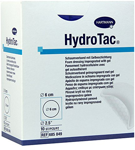 HARTMANN 6858499 HydroTac Hydrophile Schaumstoffverband, 6cm, 10 Stück
