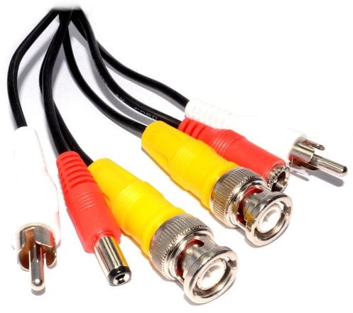 kenable CCTV Lead BNC Video RCA Phono Audio and 2.1mm DC Power Cable 5m [5 metres]