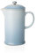 Le Creuset Cafetière avec Piston en Inox, 1L, Céramique, Bleu Méditerranée, 91028200256000