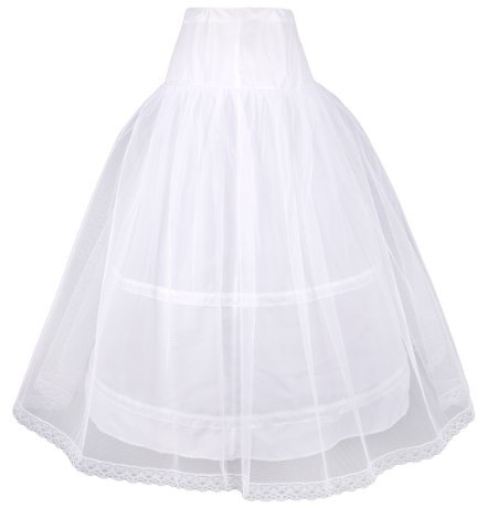 Flora Mädchen Reifrock Petticoat 2 Ringe/Reifen 1 Schicht Net Petticoat/Kinderunterrock/Rock Brautjungfer, 32 L
