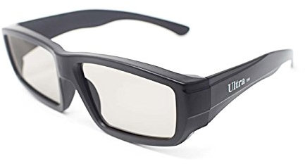 Ultra 1 Noir Lunettes 3D Passives pour A Utiliser avec Tous Les Téléviseurs Passifs Projecteurs Cinéma Films RealD Circulaires Polarisé