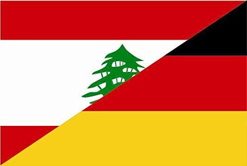 U24 Aufkleber Libanon-Deutschland Flagge Fahne 8 x 5 cm Autoaufkleber Sticker