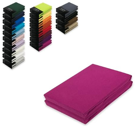 EXKLUSIV HEIMTEXTIL Jersey Spannbettlaken Doppelpack 180-200 x 200 cm Pink