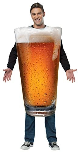 Rasta Imposta Get Real Beer Pint Costume Adult, Cartoon, Gold, One Size