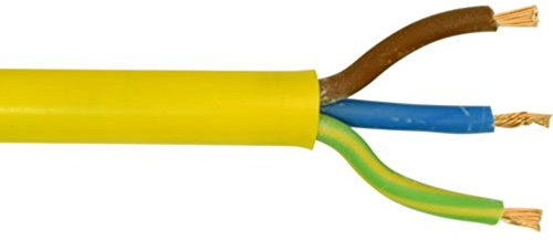 ARCTIC YELLOW 3 CORE 15 AMP 1.5MM ELECTRICAL CABLE FLEX BY THE METRE