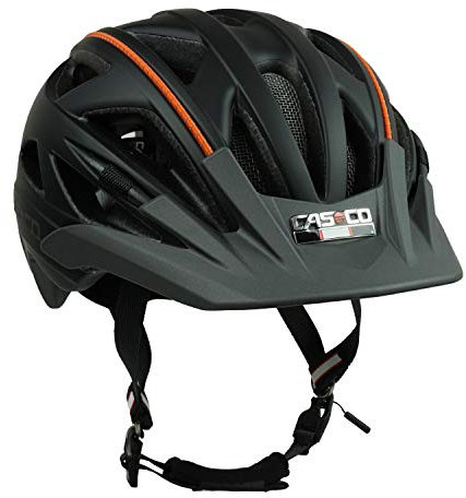 Casco Fahrradhelm Active 2 für Erwachsene, schwarz-anthrazit - Biese orange, Größe L (58-62 cm)