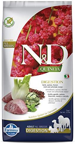 Farmina N&D Quinoa Pellets Hundefutter (Trockenfutter, mit hochwertigen Vitaminen und natürliche Antioxidantien, ohne Mais, Zutaten: Lamm, Portionsgröße: 7 kg)