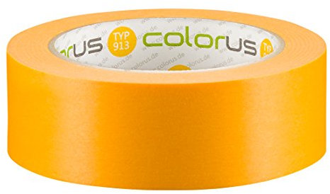 Colorus Profi Goldband Abklebeband 38 mm x 50 m | Dünnes Lackier-Klebeband für Innen, Außen, 90 Tage | Malerband Soft Tape für scharfe Farbkanten | Lack-Klebeband Lackier Abdeckband Washi Tape
