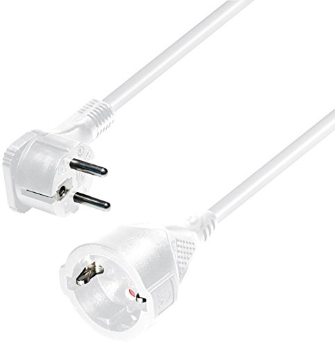 Verlängerungskabel Schuko-Flachstecker - Kupplung 10,0 m weiß