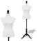 HomCom Maniquí Femenino de Costura Busto de Señora para Modistas Exhibición Altura Ajustable a 130-168cm Blanco