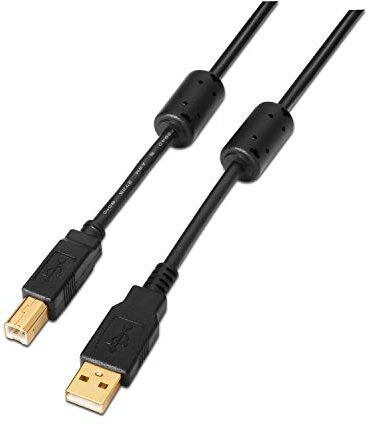 CABLE AISENS USB TIPO-A MACHO A USB TIPO-B MACHO IMPRESORA FERRITA DOBLE APANTALLADO 3M NEGRO A101-0010