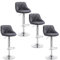 WOLTU 4er Set Barhocker Bistrohocker Tresenhocker Barstuhl Höhenverstellbar, Drehbar, Sitzfläche aus Kunstleder, verchromter Stahl Grau BH23gr-4