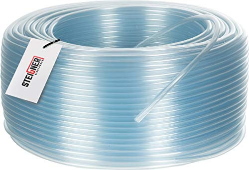 STEIGNER Benzinschlauch Wasserschlauch PVC Schlauch Transparent, Durchmesser: 10-14 mm, Länge: 25 m, SBS-17-25