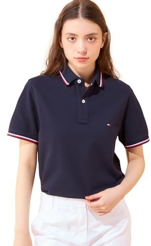 Tommy Hilfiger Men's Core Tommy Tipped Slim Polo Mw0mw13080 S/S Polos, Blue (Desert Sky), M