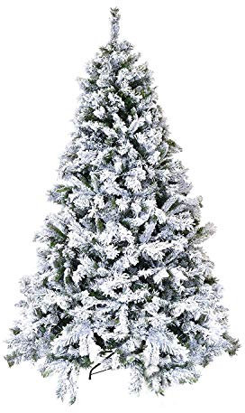 XONE Albero di Natale Innevato 240cm Super Folto e Realistico | Pino Altissima qualità con Neve Ottima resa