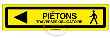 Panneaux de Chantier KD DÉVIATION AKILUX 5mm - Format 800 x 200 mm (Panneau TRAVERSEE PIETONS Gauche)
