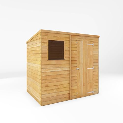 Waltons 7x5 Wooden Garden Shed | Overlap Pent Roof Storage Shed | Durable 7mm Timber Cladding | Weather-Resistant Outdoor Shed for Tools, Bikes & Garden Equipment | Secure & Spacious Garden Storage