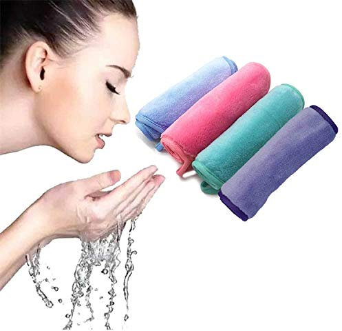 Make-Up Entferner Mikrofaser Abschminktuch Gesichtsreinigung 4 Tücher 4 Farben