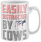 Purple Print House Easily Distracted by Cows Funny Mug, White, One Size