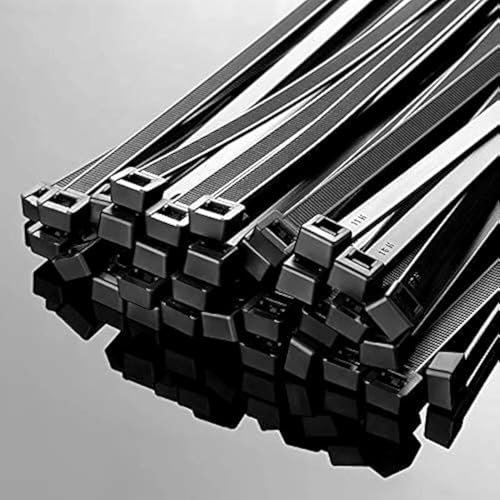 Akyandoo 100 Stück Kabelbinder schwarz weiss Starke Nylon Kabelbinder in hochwertiger Qualität [KB1-Schwarz-2.5x150]