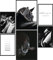 Papierschmiede® Mood Poster Set Reitsport, Fertiges Bilder Set mit Rahmen (Holz, schwarz), Wohnzimmer Deko Schlafzimmer, 2x DIN A3 und 4x DIN A4, Pferd Reiten Jockey schwarz-weiß