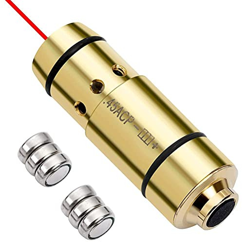 Roexboz Rotes Laser-Schießvisier Laser-Schussprüfer mit 45 ACP Infrarot-Trainingsbombe für Trockenfeuertraining LD-Simulations-Schießzielortungsgerät mit Schalter