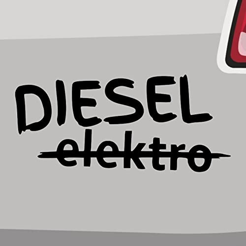Elektro Nein Danke Aufkleber - 6 Größen 21 Farben - Diesel Kraftstoff Umwelt Auto - Schwarz - Vinyl - Minimalistisch - UV-beständig - Selbstklebend - Protest / Warning