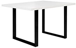 FORTE TABLES Tisch nicht ausziehbar, Holzwerkstoff, Weiß, 140 x 74.7 x 90 cm
