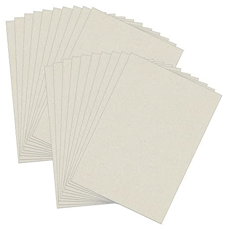 Unser-Festtag 20 x helle Graupappe ca. 1,5 mm DIN A4, zum basteln, für Scrapbooking, Kalender, Fotoalben, Cover uvm, passgenau geschnitten, 29,7 x 21 cm