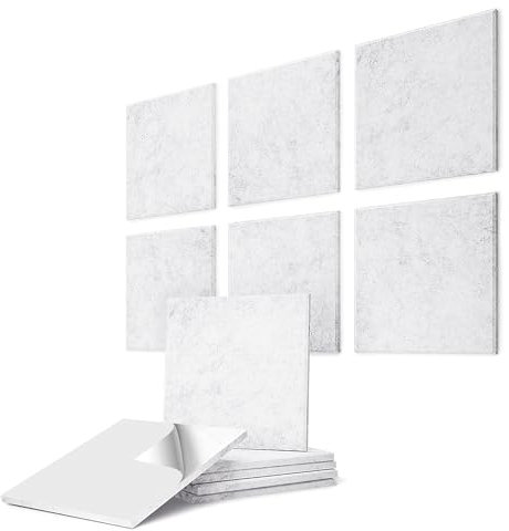 vilz 6 Stück Akustik Panel Schallabsorber aus recyceltem Filz - Akustikplatten Schalldämmung 275x275x12 mm Farbe Marmorgrau