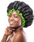 mikimini Large Black Shower Cap for Women and Men, Reusable Waterproof XL Shower Hats for Thick Long Hair, Black Bath Caps with Green Edge