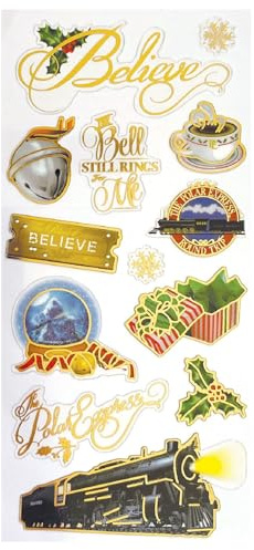 Paper House Productions Polar Express Aufkleber, glänzend, Emaille-Effekt, für Bastelarbeiten, Scrapbooking und Sammeln