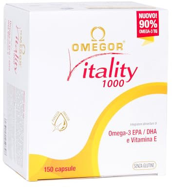 OMEGOR Vitality 1000 – Nahrungsergänzung mit 1000 mg Omega 3 & Vitamin E – Fischöl Kapseln mit Omega 3 Fettsäuren EPA & DHA – Fish Oil Supplement, IFOS zertifiziert & hoch bioverfügbar – 150 Softgels