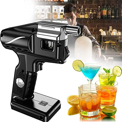 Infusor de humo de cóctel, pistola de burbujas ahumada de mano, generador de humo frío, pistola de infusión de humo alimentada por USB, no requiere llama abierta, kit de aroma de vapor de cóctel con a