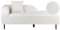 Beliani Chaiselongue Bouclé weiß linksseitig mit Kissen Retro Stil Metallgestell Le Crau